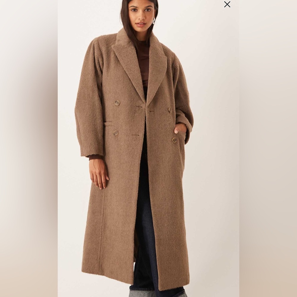 Women's Brown Double-Breasted Coat! NWOT